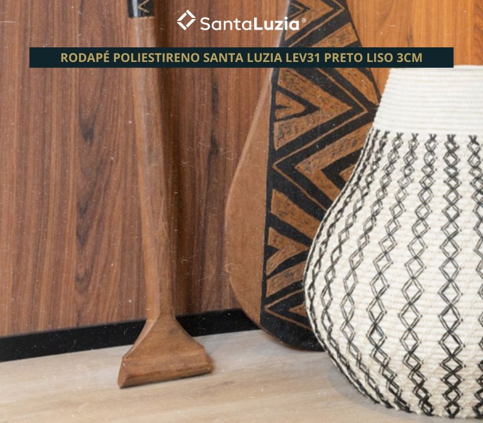 Rodapé Poliestireno Santa Luzia LEV101 Branco Liso