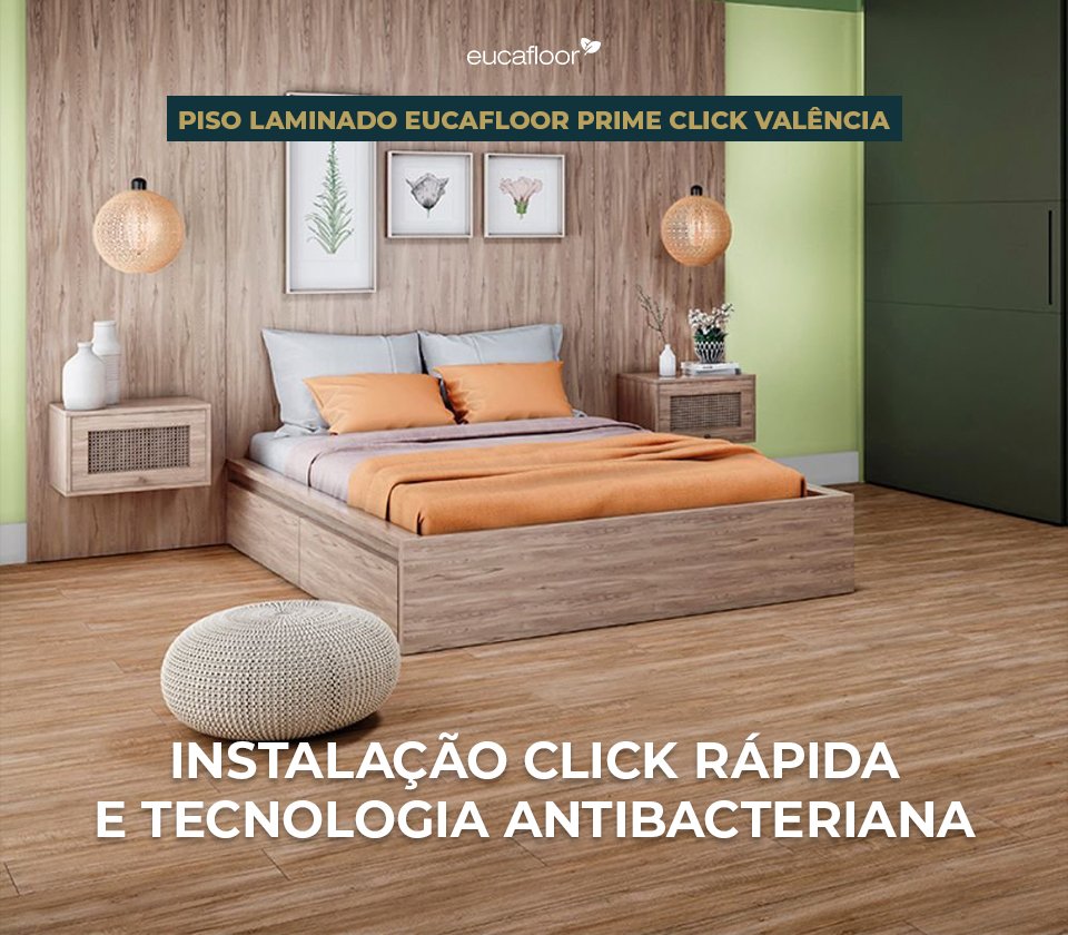 Piso Laminado Eucafloor Prime Click Carvalho Canela