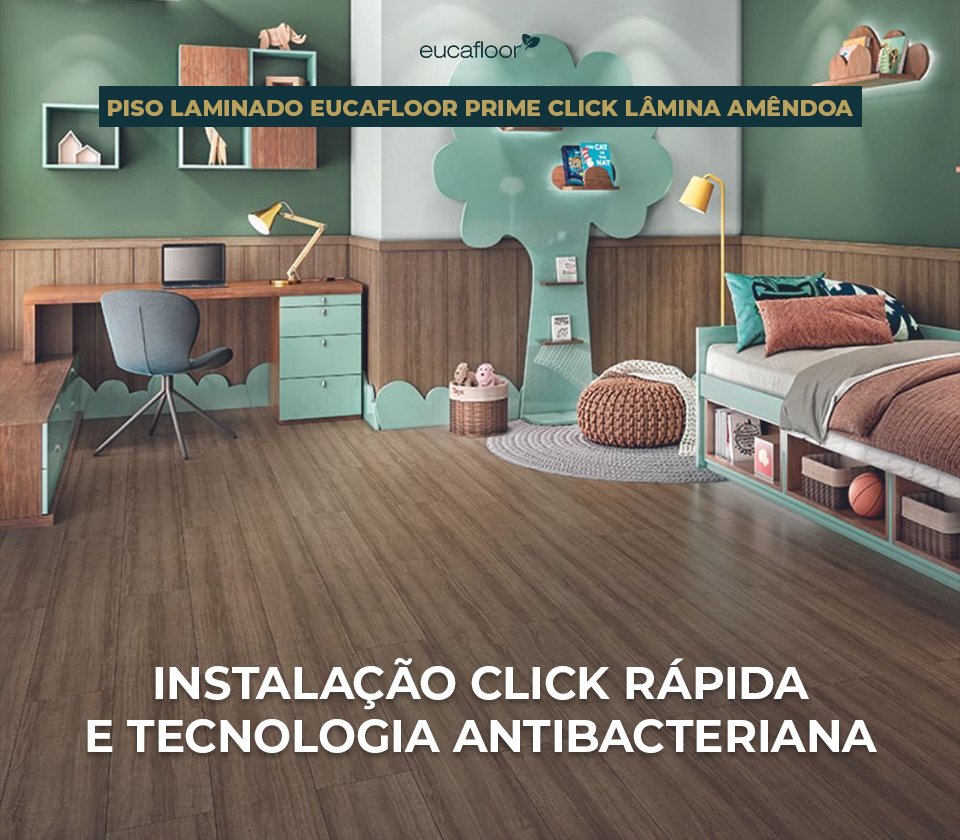 Piso Laminado Eucafloor Prime Click Carvalho Canela