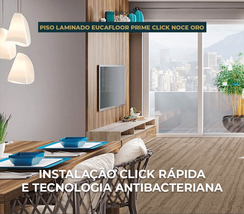 Piso Laminado Eucafloor Prime Click Carvalho Canela