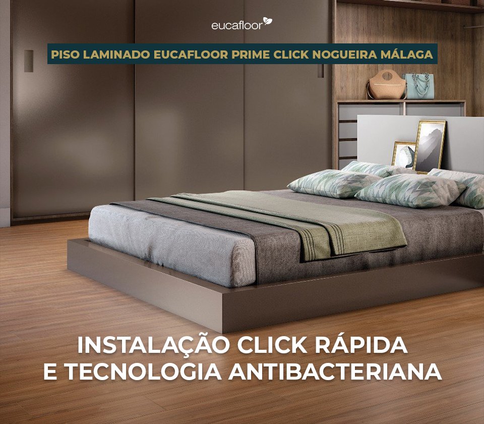 Piso Laminado Eucafloor Prime Click Carvalho Canela
