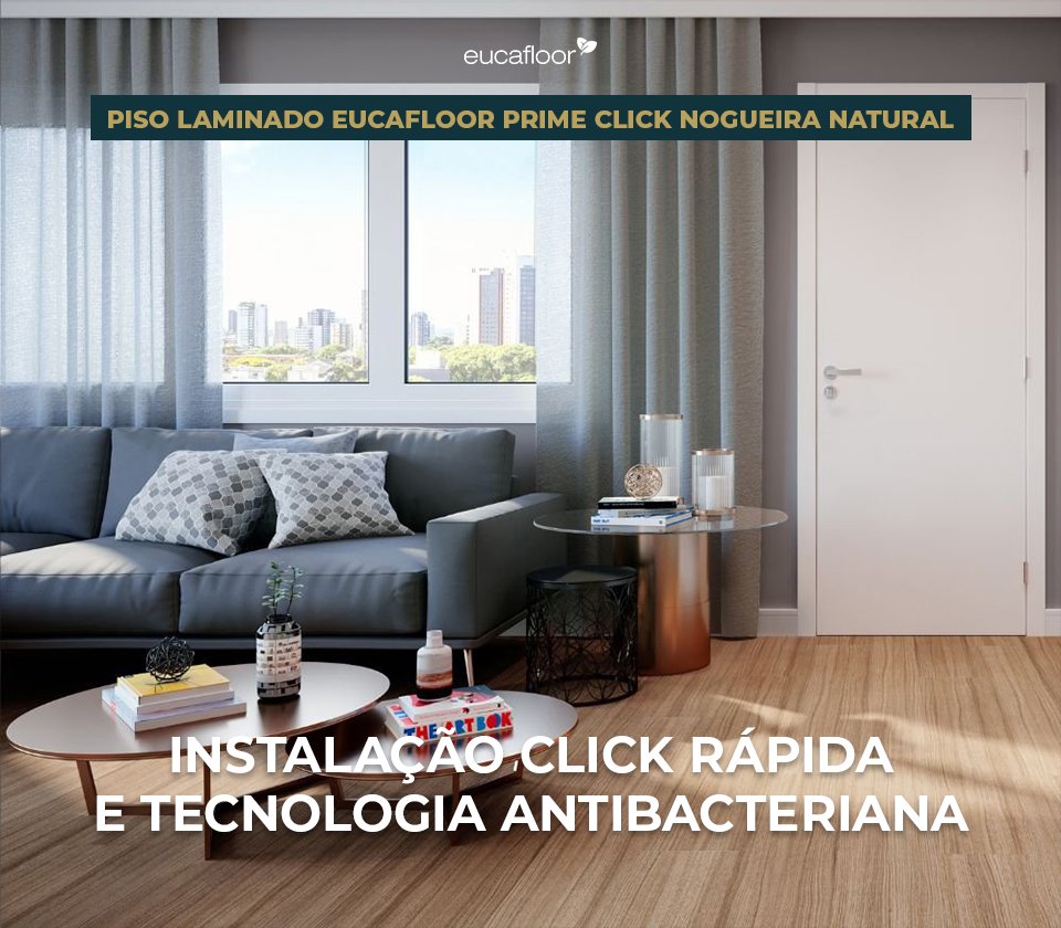 Piso Laminado Eucafloor Prime Click Carvalho Canela