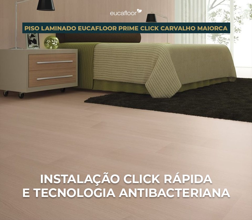 Piso Laminado Eucafloor Prime Click Carvalho Canela