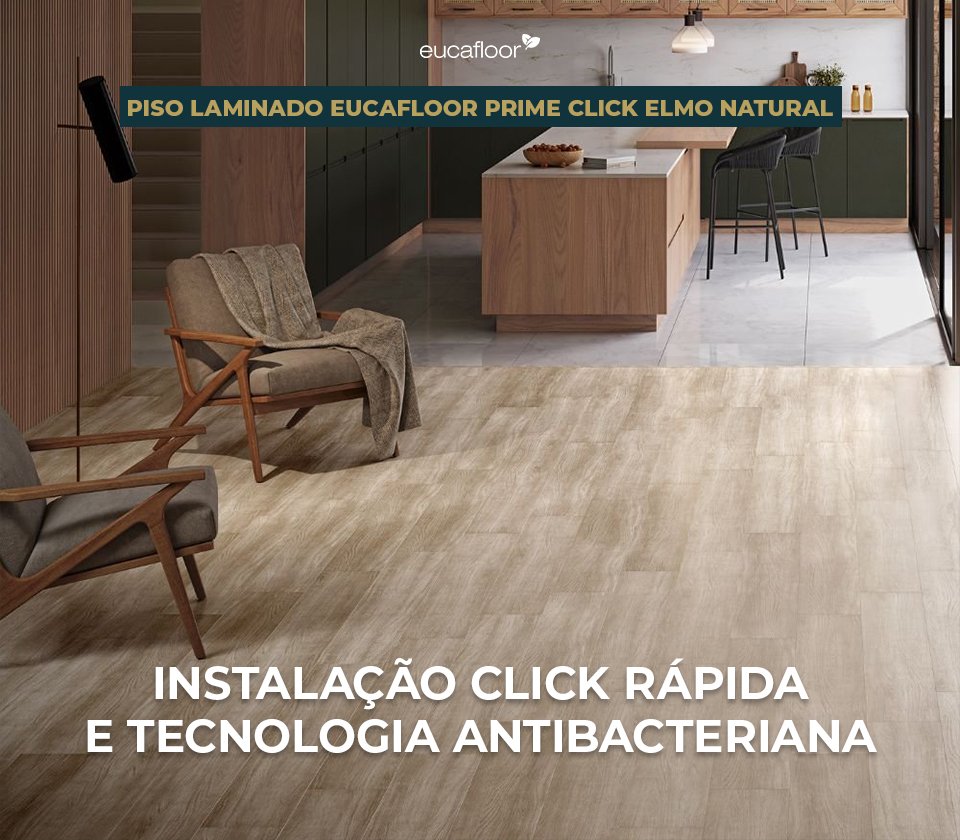 Piso Laminado Eucafloor Prime Click Carvalho Canela