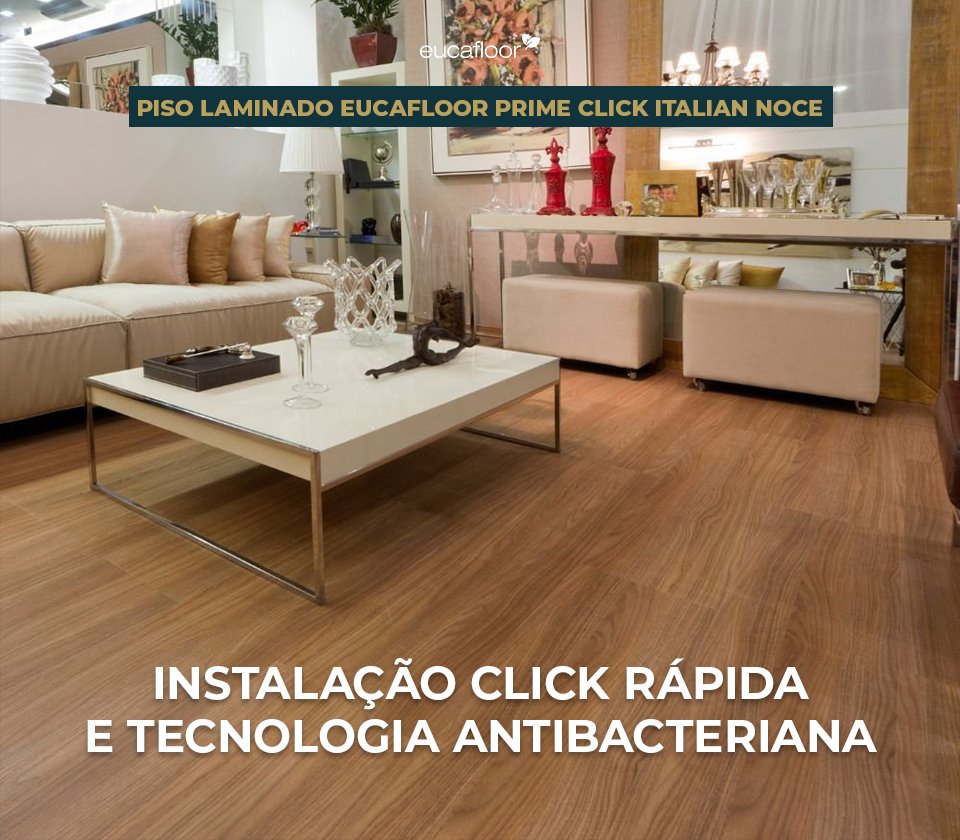 Piso Laminado Eucafloor Prime Click Carvalho Canela