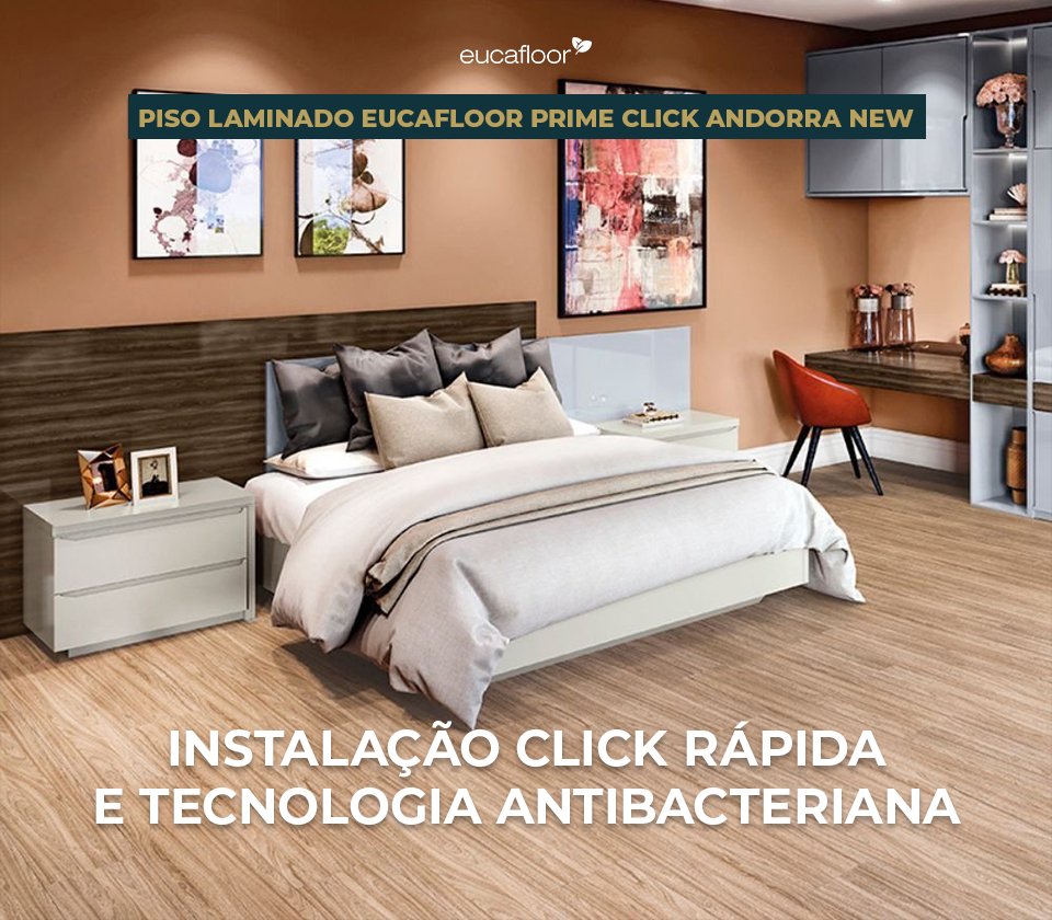 Piso Laminado Eucafloor Prime Click Carvalho Canela