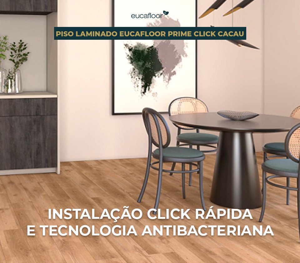 Piso Laminado Eucafloor Prime Click Carvalho Canela