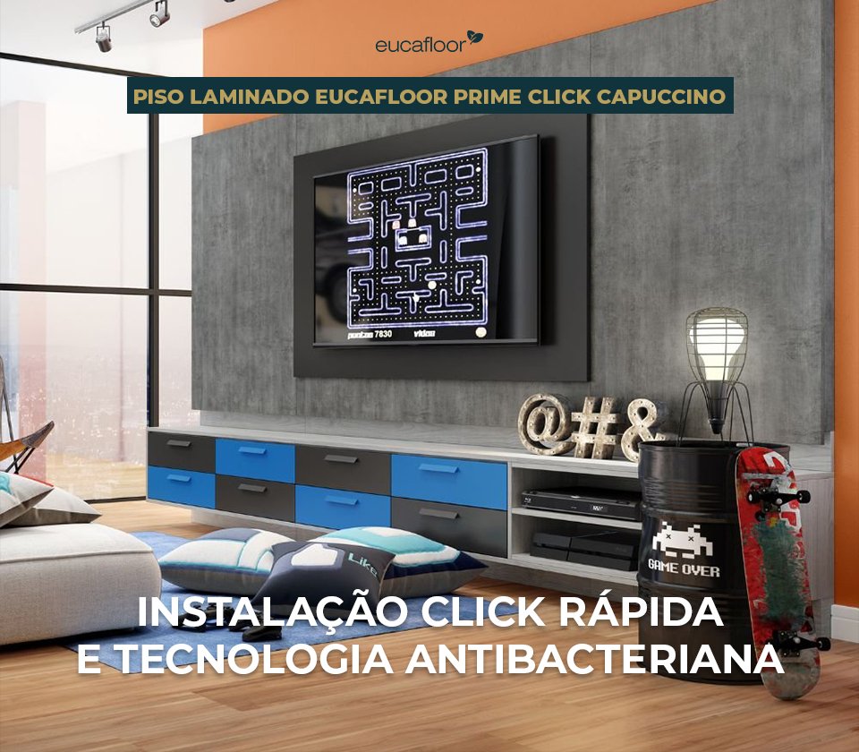 Piso Laminado Eucafloor Prime Click Carvalho Canela