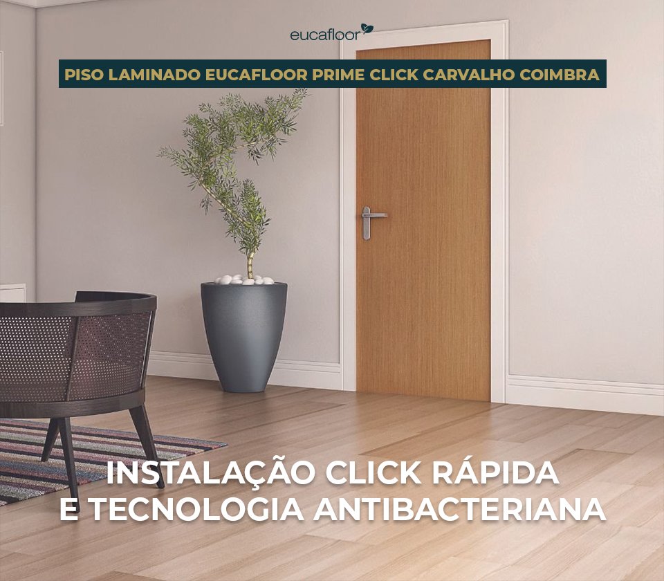 Piso Laminado Eucafloor Prime Click Carvalho Canela