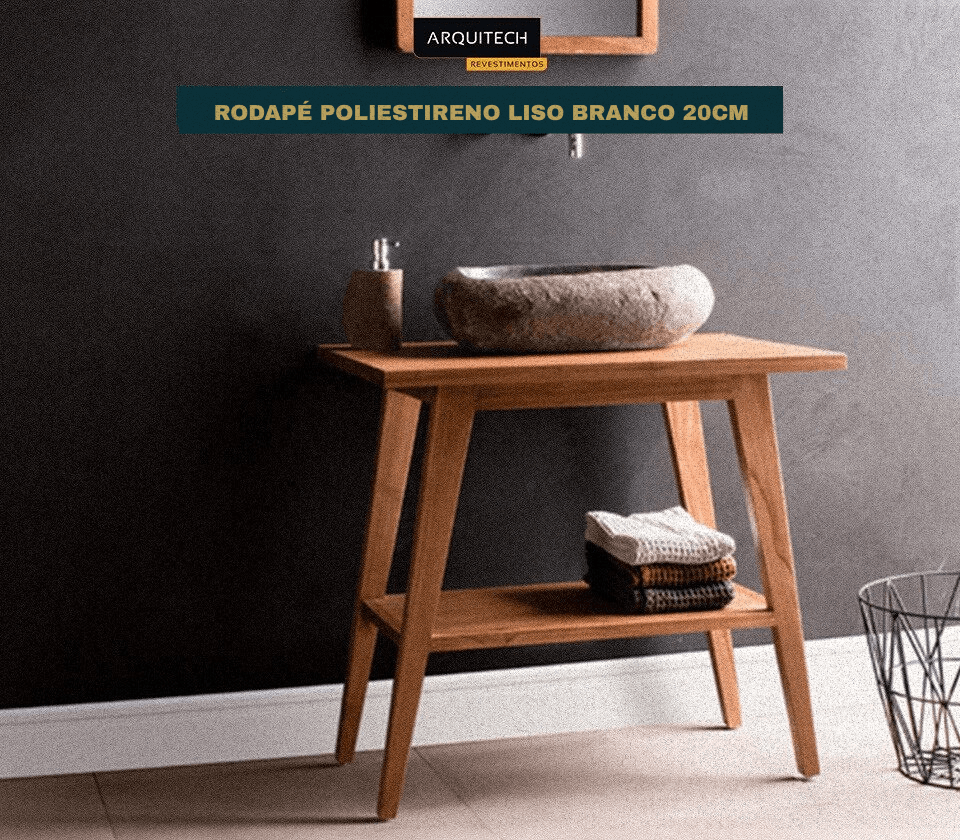 Rodapé Poliestireno Frisado Branco Arquitech 51007