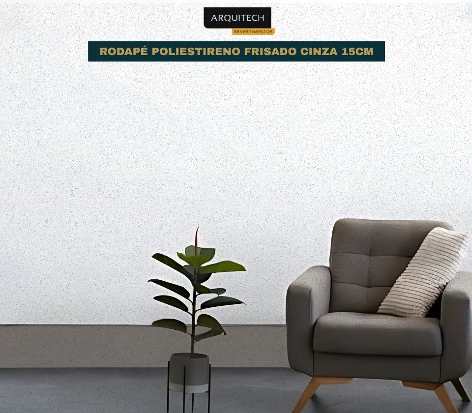 Rodapé Poliestireno Frisado Branco Arquitech 51007