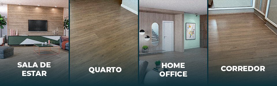 Aplicações do Piso Eucafloor - Sala, Quarto, Home Office, Corredor