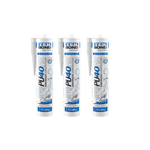 Adesivo Selante PU 40 Fix Tekbond 387g Kit 3 Unidades
