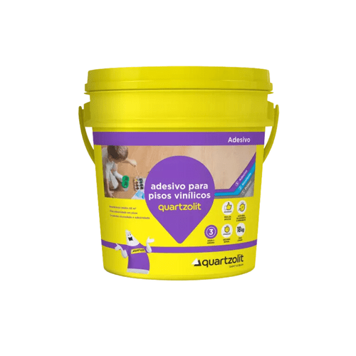 Cola Adesivo Pisos Vinilico Quartzolit Branco Balde 18Kg