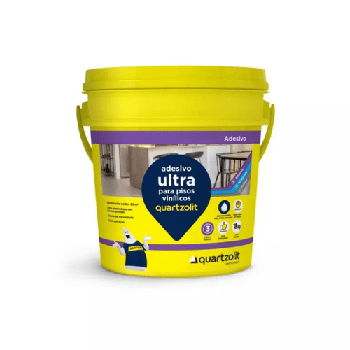 Cola Adesivo Ultra Vinilico Quartzolit Branco Balde 18 Kg