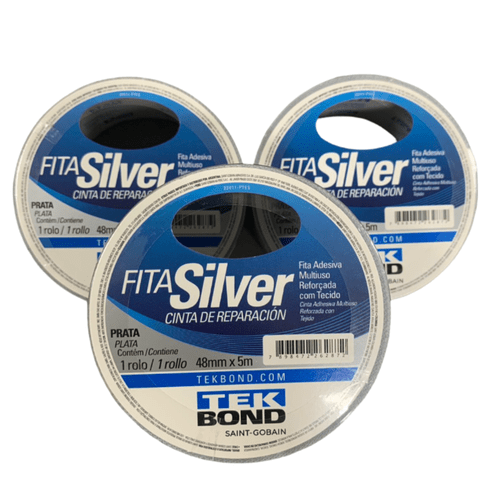Kit 03 Fita Silver Prata 48mmx5m