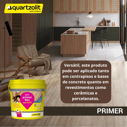 Kit 10 Autonivelante Nivela Rapido Quartzolit 20Kg + Primer Flex + Cola Mapei Piso Vinilico