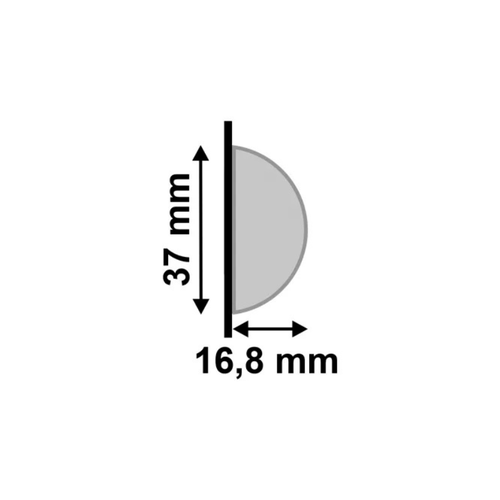 Meia Curva De Poliestireno 599 Santa Luzia 37mm - Branco c/ 2 un