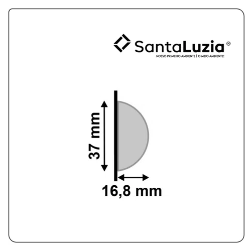 Meia Curva De Poliestireno 599 Santa Luzia 37mm - Champanhe c/ 2 un