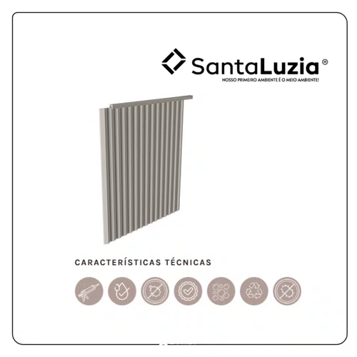 Painel Gizé 144 Santa Luzia Br 14cm - Cinza Glacial