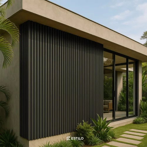 Painel Ripado Externo Arquitech Crossout Force Ebony – Br 3,20m