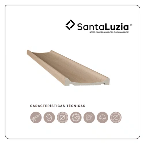 Painel Ubá Santa Luzia em Poliestireno Barra 2,80m - Carvalho