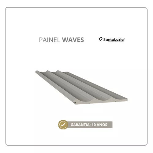 Painel Waves 155 Santa Luzia Br 15cm - Cinza Glacial