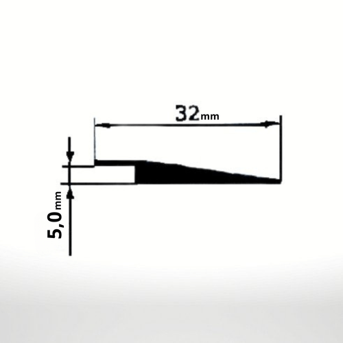 Perfil Alumínio Para Piso Vinílico 5,0mm Champanhe