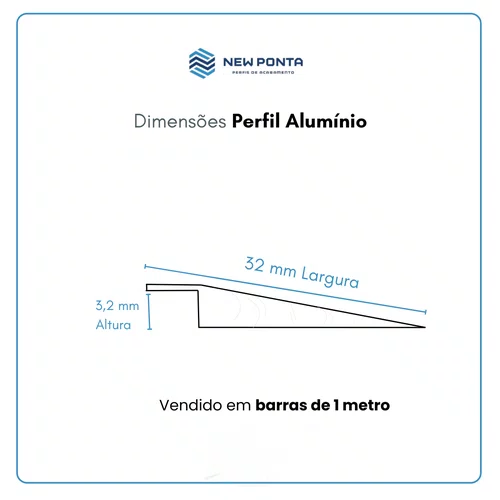 Perfil Alumínio Para Piso Vinílico 3,2mm Champanhe 1 metro
