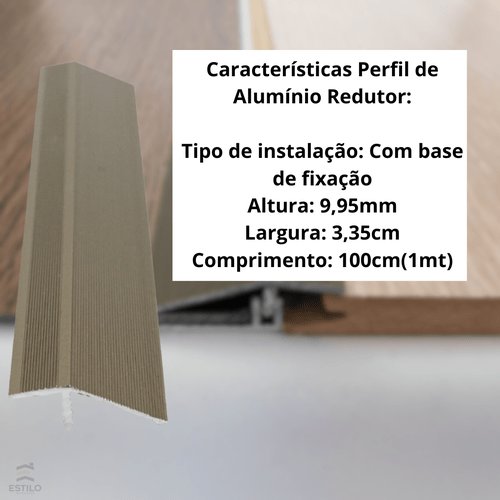 Perfil Alumínio Redutor Champanhe