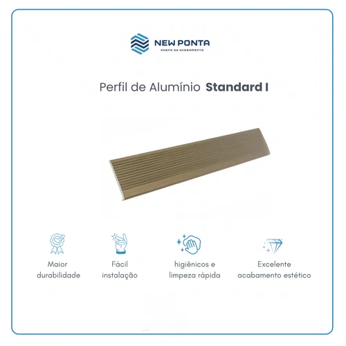 Perfil Alumínio Standard I Champanhe