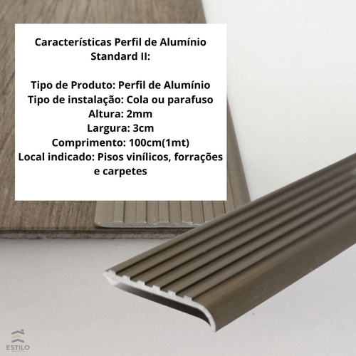 Perfil Alumínio Standard II (Passadeira) Champanhe