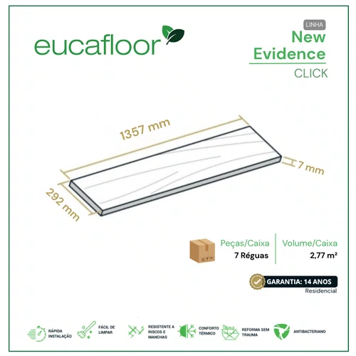 Piso Laminado Eucafloor New Evidence Celtic Oak Cx 2,77m²