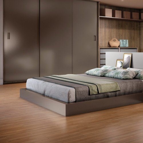 Piso Laminado Eucafloor Prime Click Nogueira Málaga Cx 2,36m²