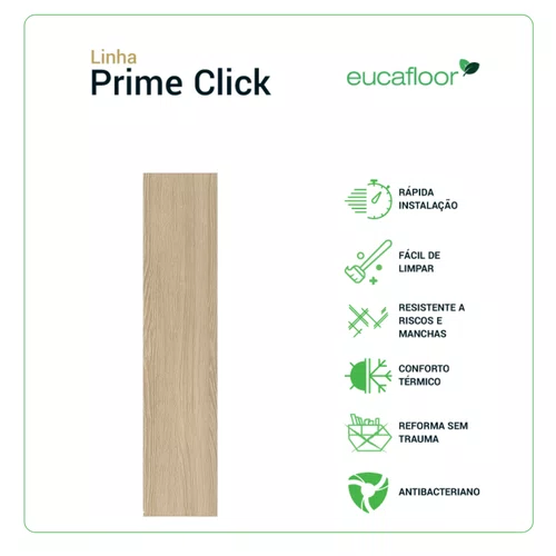 Piso Laminado Eucafloor Prime Click Carvalho Maiorca Cx 2,36m²