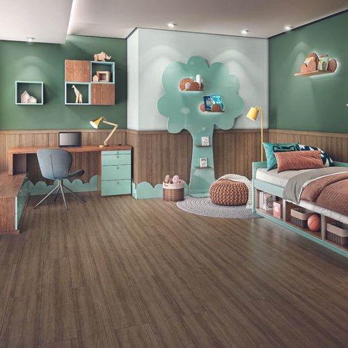 Piso Laminado Eucafloor Prime Click Lâmina Amêndoa Cx 2,36m²