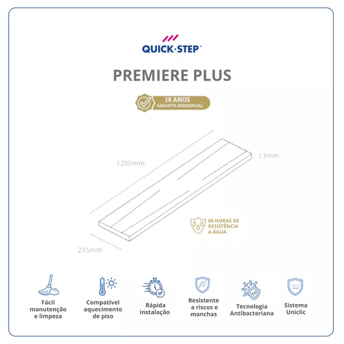 Piso Laminado Quick Step Premiere Plus Carvalho Sacramento QPR034 Cx 2,84m²