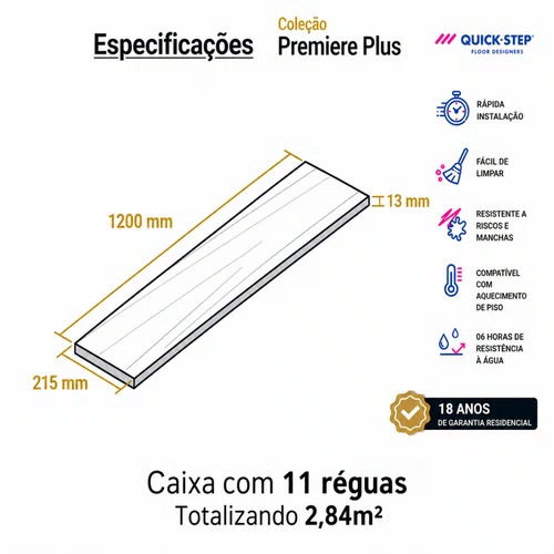 Piso Laminado Quick Step Premiere Plus Essencial Oak QPR1577 Cx 2,84m²