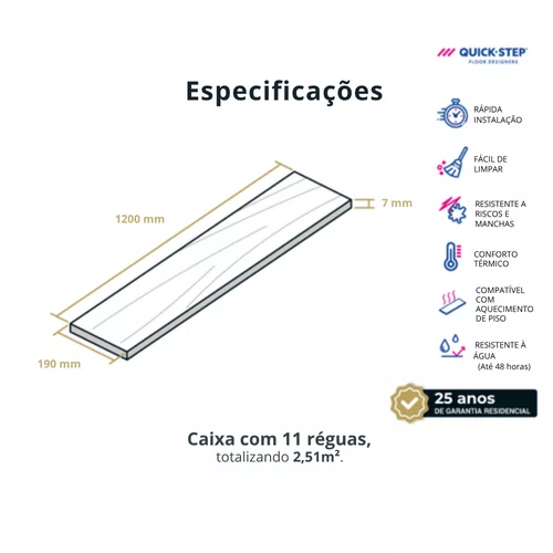 Piso Laminado Quick Step Smart Carvalho Cacau QSSM08818 Cx 2,51m²
