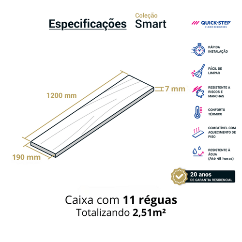 Piso Laminado Quick Step Smart Miracosa Jersey QSSM1533 Cx 2,51m²