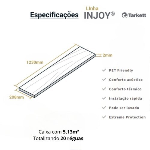 Piso Vinílico Tarkett Injoy 2mm - Gérbera Cx 5,13m²