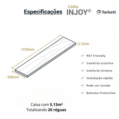 Piso Vinílico Tarkett Injoy 2mm - Mate Cx 5,13m²