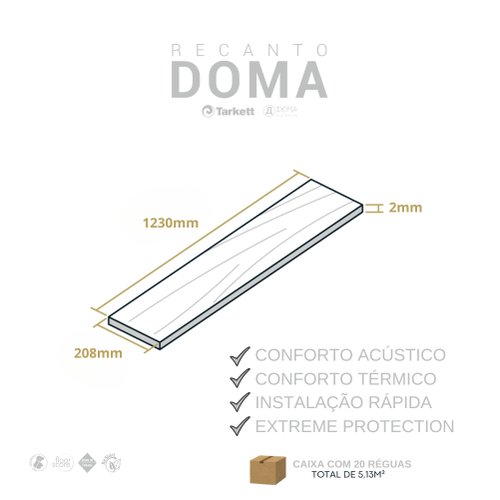 Piso Vinílico Tarkett Recanto Doma - Avelã Cx 5,13m² (208 x 1230mm)