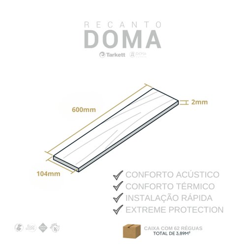 Piso Vinílico Tarkett Recanto Doma - Trigo Cx 3,89m²  (104 x 600mm)