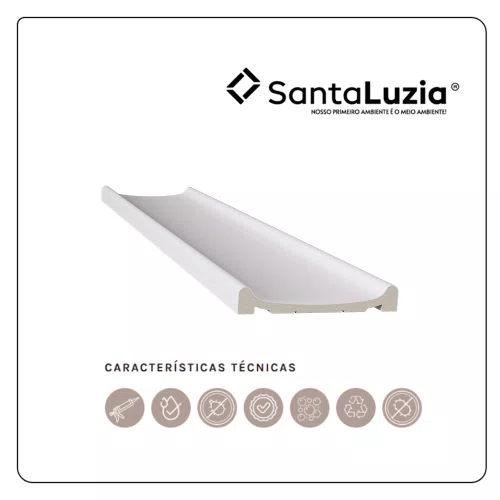 Régua Painel Ubá de Poliestireno 10 x 1,6 x 280cm Br 0,28m² - Branco