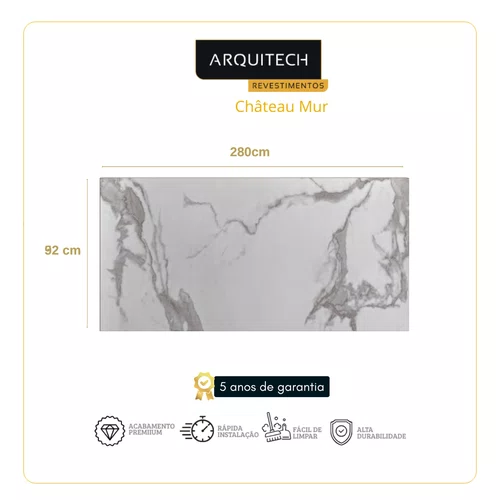 Revestimento de Parede Vinílico Arquitech Château Mur 2mm - Saumur Cx 5,15m²