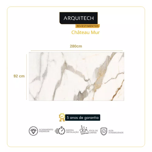 Revestimento de Parede Vinílico Arquitech Château Mur 2mm - Troussay Cx 5,15m²