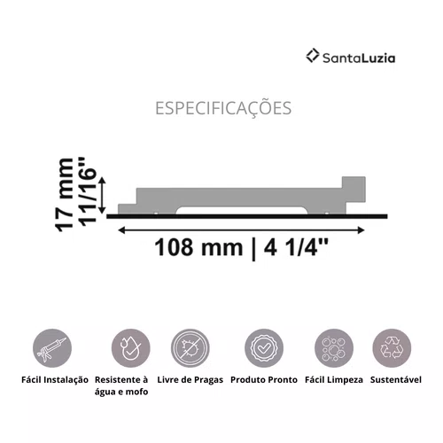 Revestimento Modulare 10 Santa Luzia Br 10cm - Tauari