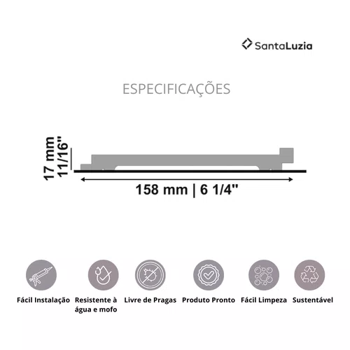 Revestimento Modulare 15 Santa Luzia Br 15cm - Tauari