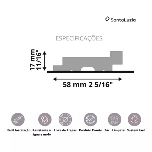 Revestimento Modulare 5 Santa Luzia Br 5cm - Fendi